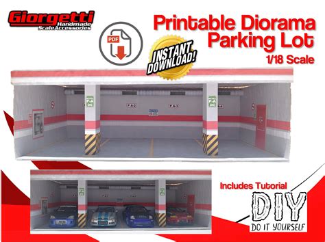 1 64 garage diorama free download papermau easy to build stand diorama for hot wheels