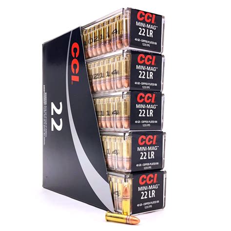 Cci Mini Mag 22 Long Rifle 40 Grain Copper Plated Round Nose 500 Rounds