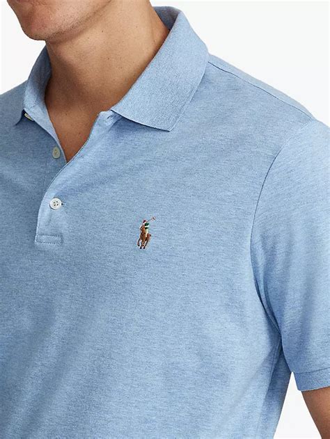 Polo Ralph Lauren Custom Slim Fit Soft Cotton Polo Shirt Light Blue At