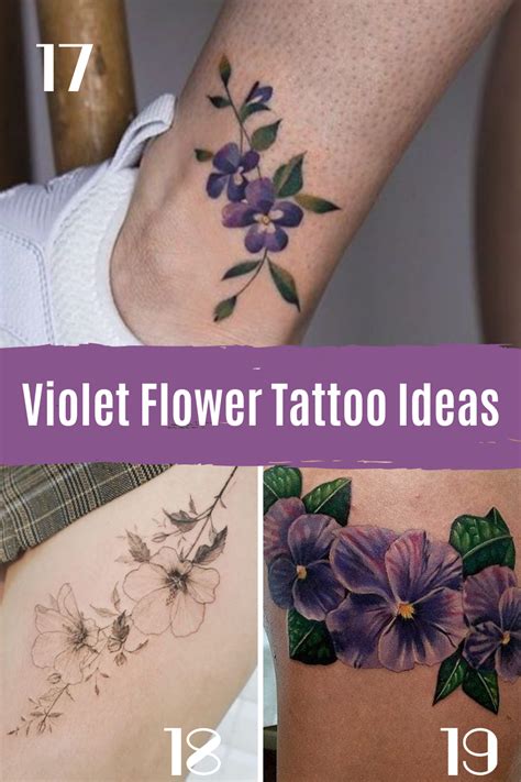 Vibrant Violet Flower Tattoo Ideas Designs Tattoo Glee