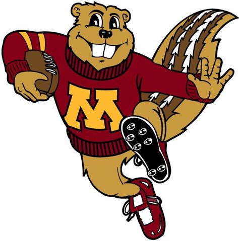 Minnesota Golden Gophers Mascot Logo 1986 Goldy Gopher Playing