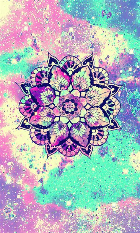 Pastel Mandala Sparkle Galaxy Iphoneandroid Artwork I Created Teal