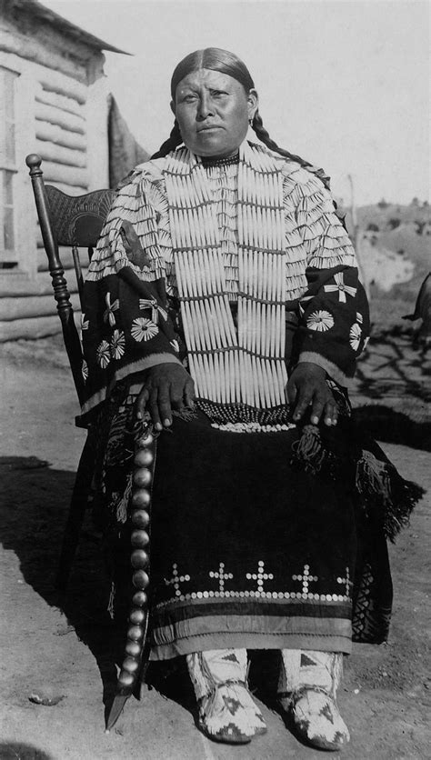 An Old Photograph Of A Sioux Indian Woman In Ceremonial Dress Native