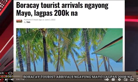 Video Report Boracay Tourist Arrivals Ngayung Mayo Lagpas K Na Radyo Todo