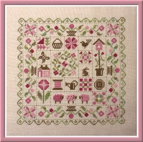 Spring Patchwork Printed Counted Cross Stitch Chart Etsy