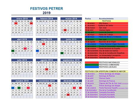 Calendario Con Festivos
