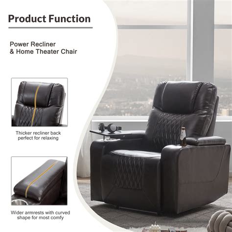 Buy Electric Recliner Chair With Usb Charge Port 360 Swivel Tray Table