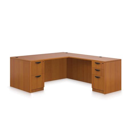 Get free shipping on all discount office desks. OTG Laminate L-Shaped Desk with Drawers - Used Office ...