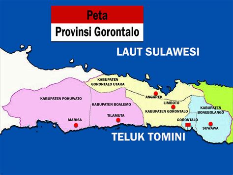 Peta Gorontalo Lengkap Dengan Kabupaten Dan Kota Tarunas