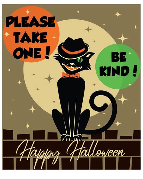 Printable Trick Or Treat Sign Halloween Please Take One Etsy