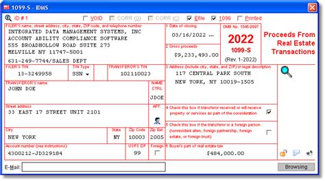 1099 S Software To Create Print And E File Irs Form 1099 S