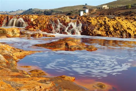 Rio Tinto Reddish Water Huelva Province Spain Europe Stock Photo