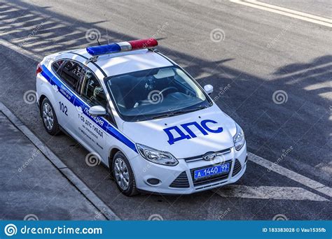 Moscow Russia March 19 2018 Traffic Police Patrol Car On The Road