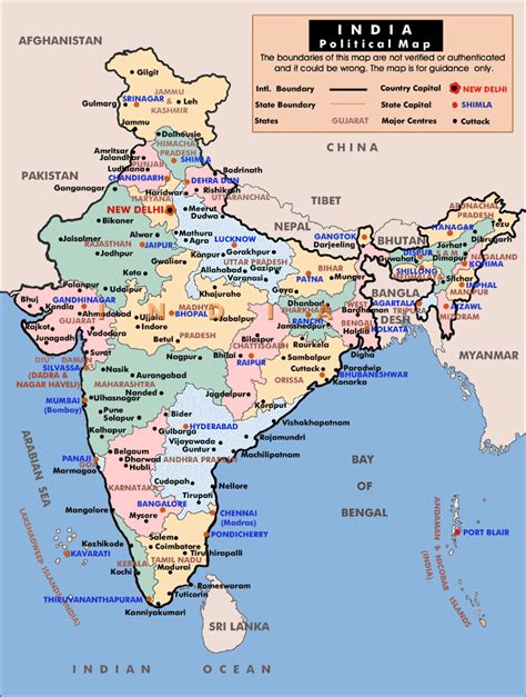 Political Map Of India India Maps