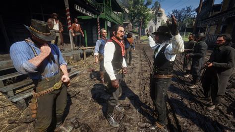 Van Der Linde Gang Brawl And Gunfight With Odriscolls Boys Red Dead