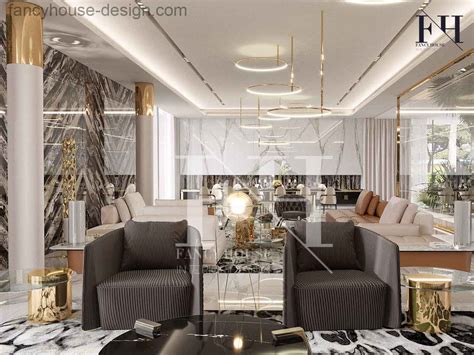 Luxury Modern Living Room Interior Design In A Dubai Villa Fancy