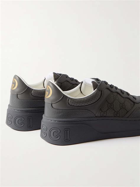 Gucci Monogrammed Canvas And Leather Sneakers For Men Mr Porter