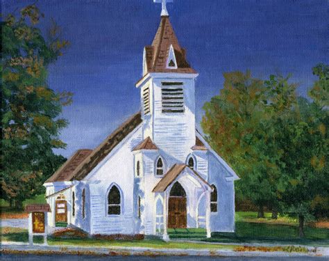 Fall Church Reproduction From Original Acrylic Painting 8 X 10 Etsy