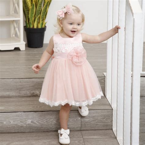 Pink Summer Baby Girl Clothes Lace Flower Tutu Little Girl Dress Baby