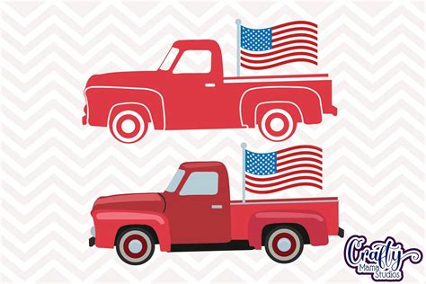 July 4th Truck Svg, Independence Day Clip Art, 4th of July By Crafty
