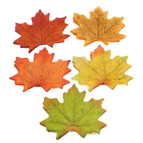 100pcslot Artidicial Silk Maple Leaves Multicolor Fake Fall Leaf