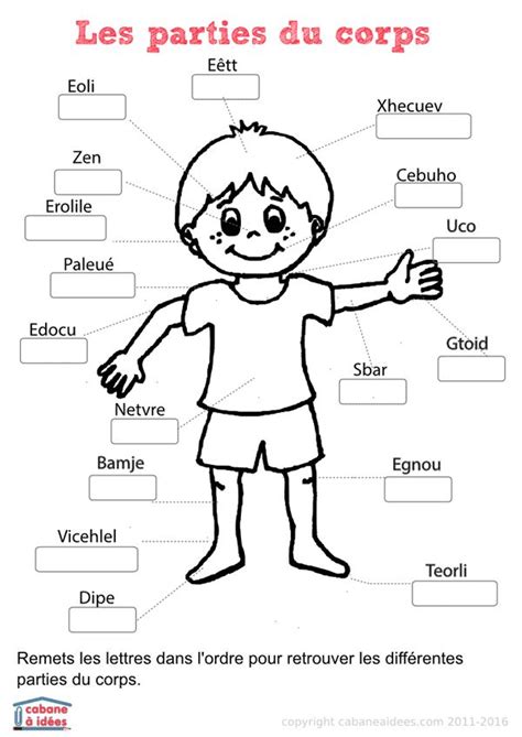 Fiches Et Pdf à Télécharger Upe2a French Body Parts Teaching