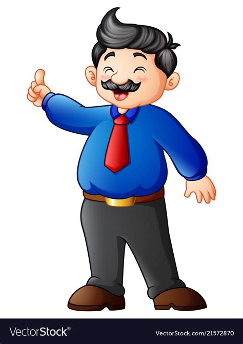 Cartoon Businessman Pointing Finger Up Royalty Free Vector