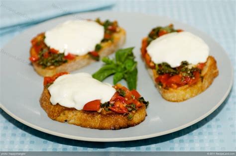 Tomato And Basil Bruschetta With Fresh Mozzarella Sandwich