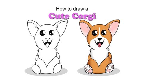 How To Draw A Cute Corgi Easy For Beginners Youtube