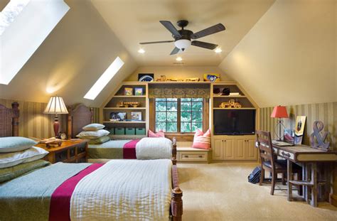The spacious enough room of the attic allows for several people to spend the night. 16 Smart Attic Bedroom Design Ideas - Style Motivation