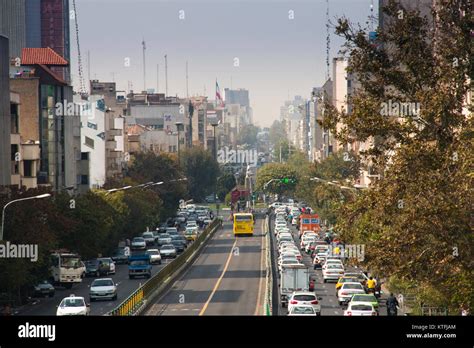Tehran Iran November 2017 A Typical Street In Tehran The Capital