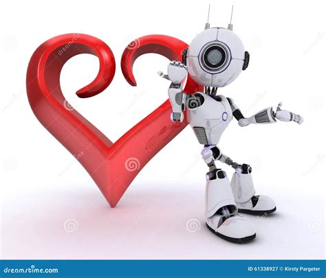 Robot With Heart Stock Illustration Illustration Of Romantic 61338927