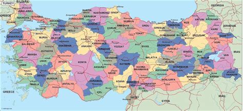 Turkey Political Digital Map Digital Maps Netmaps UK Vector Eps