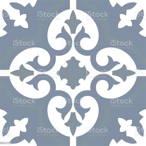 Mediterranean Tiles Seamless Pattern Vector Illustration Stock