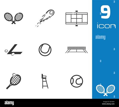 Vector Black Tennis Icons Set Stock Vector Image And Art Alamy