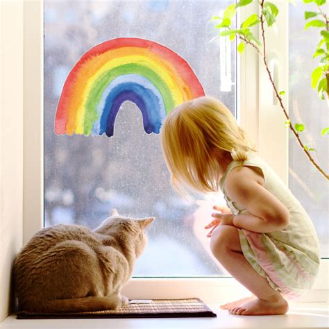 Watercolour Rainbow Window Sticker Stickerscape Uk