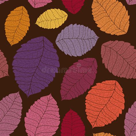 Seamless Pattern Of Autumn Leaves Stock Vector Illustration Of