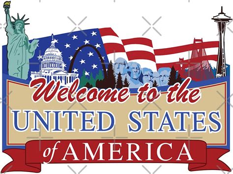 Welcome To The United States Of America Us Canada Border Road Sign