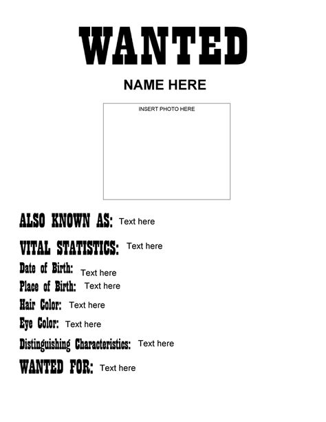 29 FREE Wanted Poster Templates (FBI and Old West)