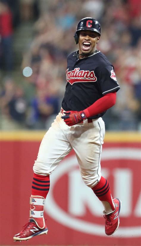 Cleveland Indians Francisco Lindor Rounds The Bases After Hitting A 3