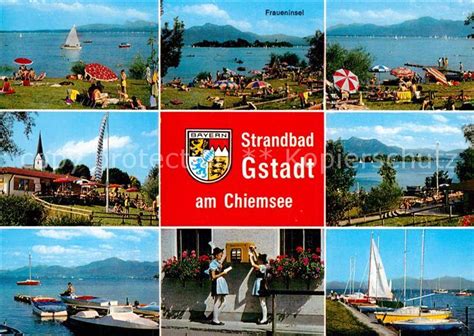 Ferienwohnungen und ferienhäuser in gstadt am chiemsee. AK / Ansichtskarte Gstadt Chiemsee Fraueninsel See Hafen ...