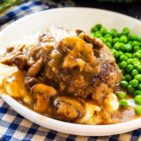 Hamburger Steaks With Mushroom Gravy Spicy Southern Kitchen