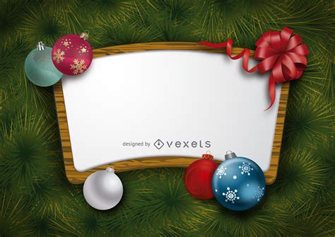 Christmas Wooden Background Frame Vector Download