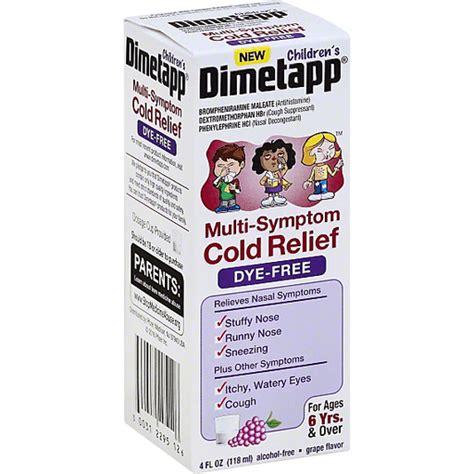 Childrens Dimetapp Multi Symptom Cold Relief Antihistamine Cough