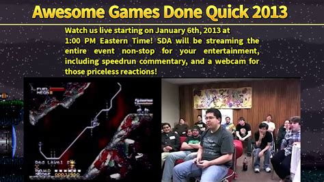 Awesome Games Done Quick 2013 Promo Video An Sda Charity Marathon
