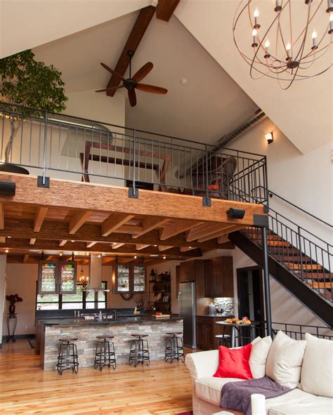 Loft Above The Kitchen And Dining Room Repurposed Beams And Flooring