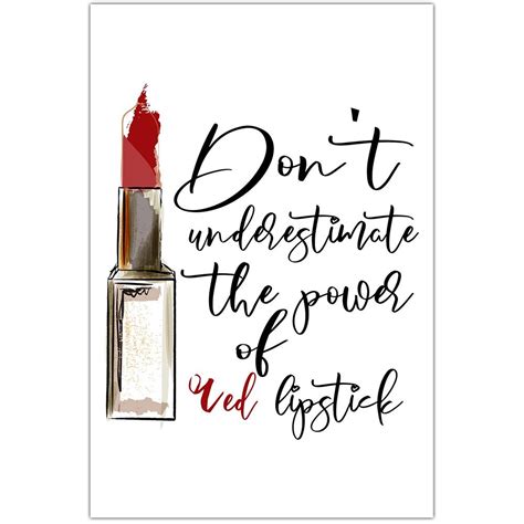 Dont Underestimate The Power Of Red Lipstick Motivational Wall Art
