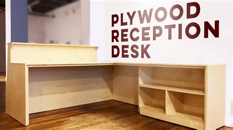 Custom Plywood Reception Desk And Bookshelf Easy Diy Desk Build Youtube