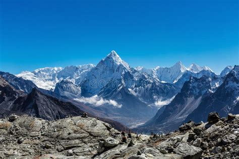 Snowy Mountains Of The Himalayas Stock Photo Image Of Peak Mount