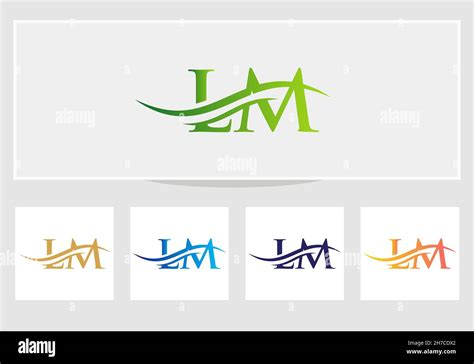 Lm Logo Design Vector Swoosh Letter Lm Logo Design Initial Lm Letter